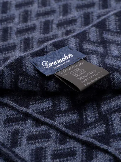 Drumohr Geometric-pattern Cashmere Scarf With Finished Edge