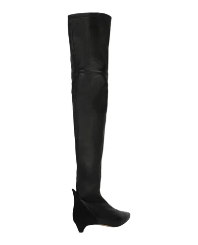 Givenchy Over-the-knee Kitten Heel Boots In Black