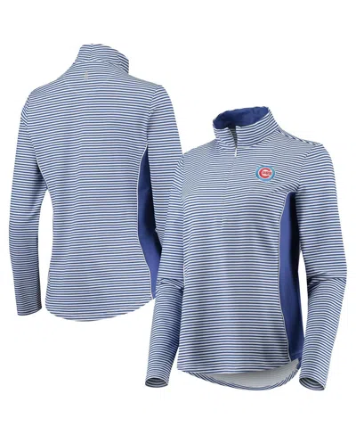 Tommy Bahama Women's Royal Chicago Cubs Aubrey Stripe Block Islandzone Half-zip Jacket