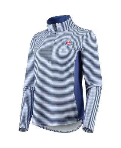 Tommy Bahama Women's Royal Chicago Cubs Aubrey Stripe Block Islandzone Half-zip Jacket