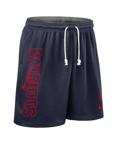 Nike Men's Navy New England Patriots Sideline Reversible Performance Shorts In Blue