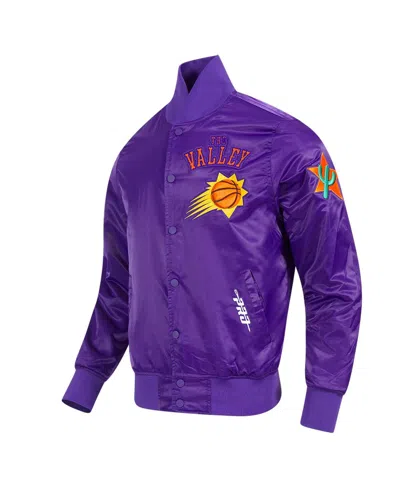 Pro Standard Men's Purple Phoenix Suns 2024/25 City Edition Chenille Satin Full-snap Jacket In Purple
