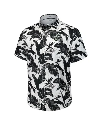 Tommy Bahama Black Washington Commanders Sport Harbor Island Hibiscus Camp Button-up Shirt In Black