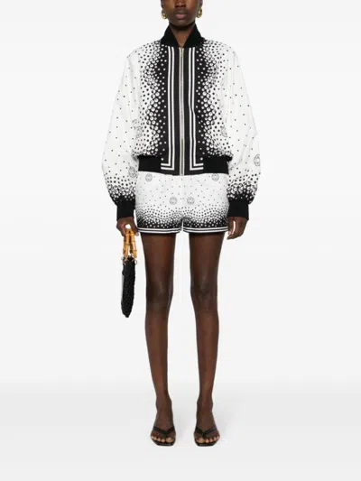Elie Saab Dynamic Printed Shorts With Contrasting Hem In White