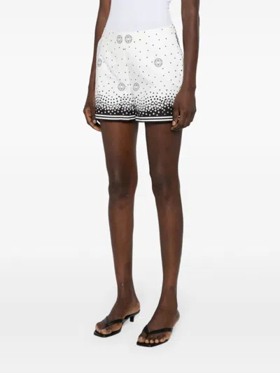 Elie Saab Dynamic Printed Shorts With Contrasting Hem In White