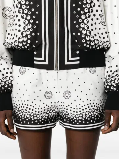 Elie Saab Dynamic Printed Shorts With Contrasting Hem In White