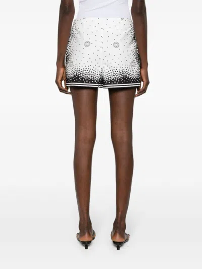 Elie Saab Dynamic Printed Shorts With Contrasting Hem In White