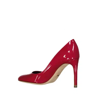 Sergio Rossi Red Calf Leather Pumps With Polished Finish In Red