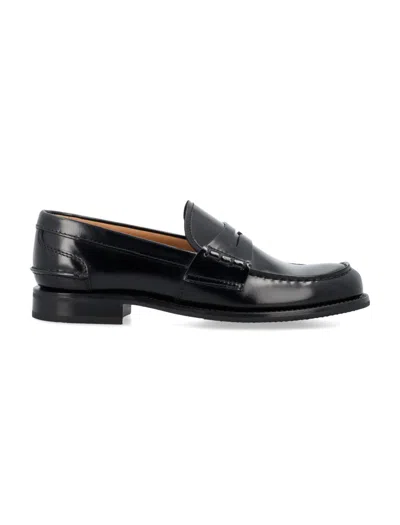 Church's Round Toe Loafers In Black