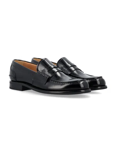 Church's Round Toe Loafers In Black