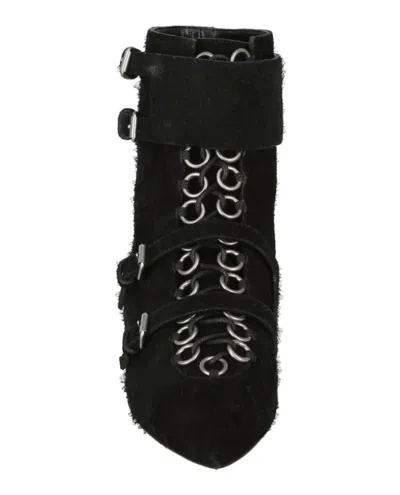 Saint Laurent Blaze Suede Ankle Boots In Black