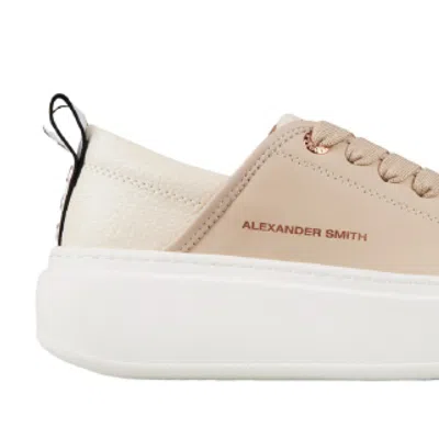 Alexander Smith Ecowembley Sneakers In Beige Vegetable Leather In White