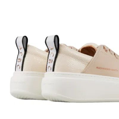 Alexander Smith Ecowembley Sneakers In Beige Vegetable Leather In White