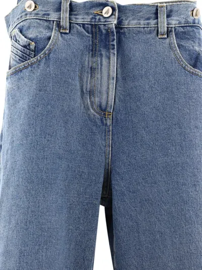 Attico Embroidered-logo Straight-leg Jeans