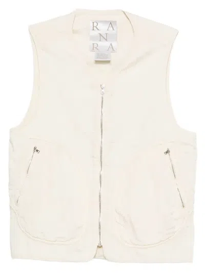 Ranra Zip-fastening Pocket Vest In Neutral