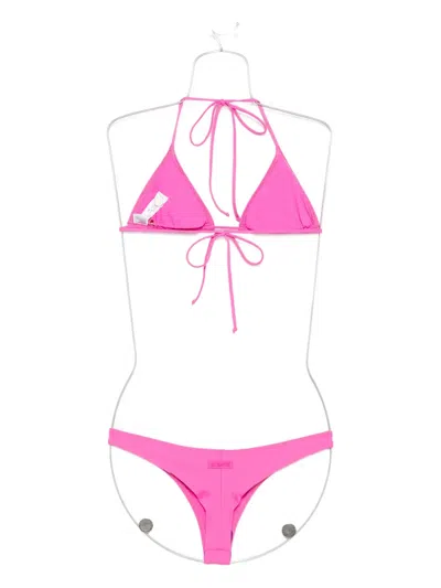 Mc2 Saint Barth Leah Triangle Bikini In Pink
