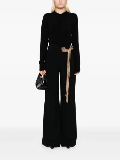 Isabel Sanchis Chain-detail Palazzo Trousers In Black