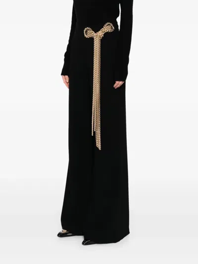 Isabel Sanchis Chain-detail Palazzo Trousers In Black