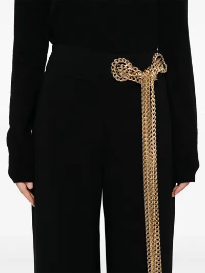 Isabel Sanchis Chain-detail Palazzo Trousers In Black