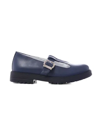 Monnalisa T-bar Patent Leather Flats In Blue