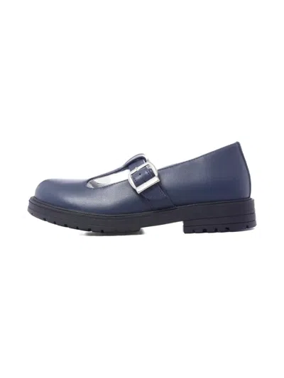 Monnalisa T-bar Patent Leather Flats In Blue