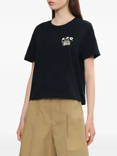 Apc A.p.c. Body Disco Crewneck T-shirt In Blue