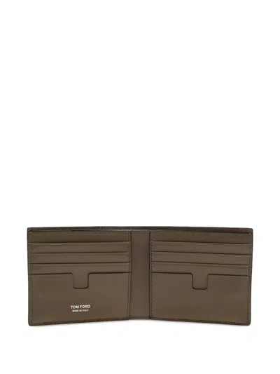 Tom Ford Lizard-effect Leather Wallet In Brown