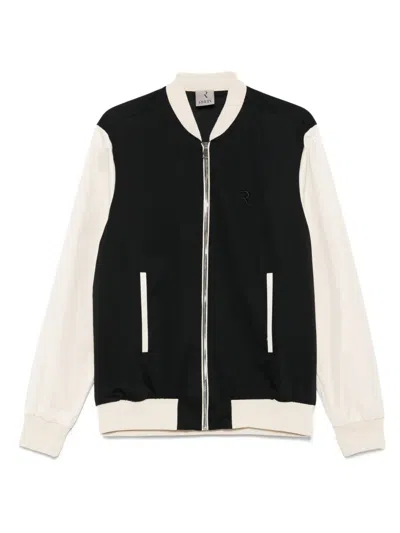 Rhun Two-tone Zip-up Jacket In Black