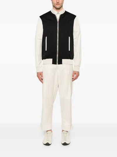 Rhun Two-tone Zip-up Jacket In Black