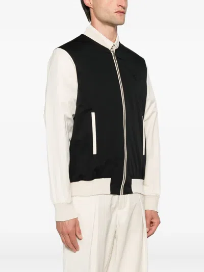 Rhun Two-tone Zip-up Jacket In Black