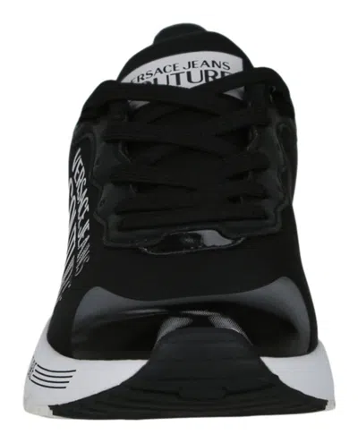 Versace Jeans Couture Logo-print Almond-toe Sneakers In Black