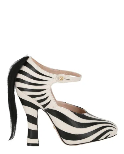 Gucci Lesley Ponytail Mary Jane Pumps In Animal Print