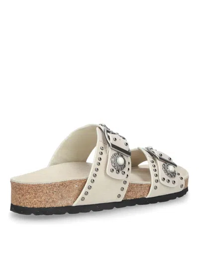 Elena Iachi Cream Ergonomic Bottom Slipper In Neutral