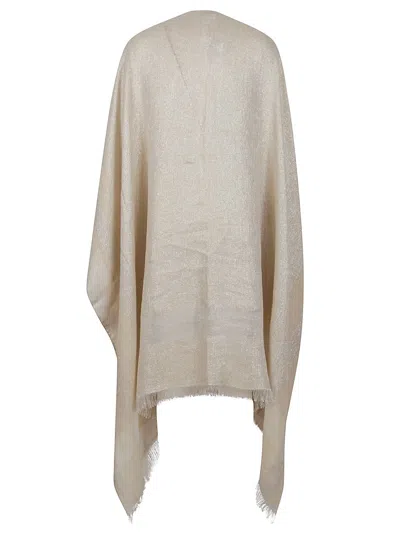 Peserico Intricately Woven Kimono Scarf With Lurex Detailing In Neutral