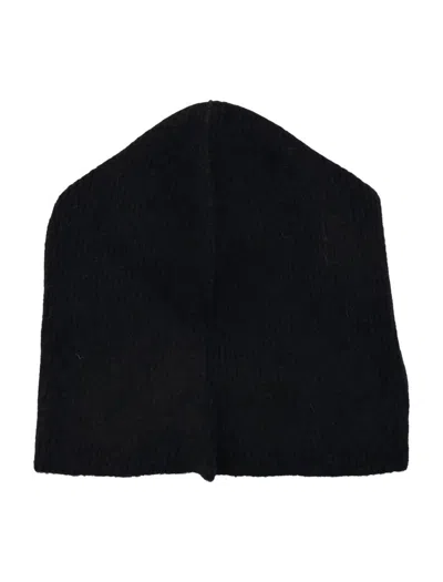 Ganni Women Black Stretch Wool Blend Hood