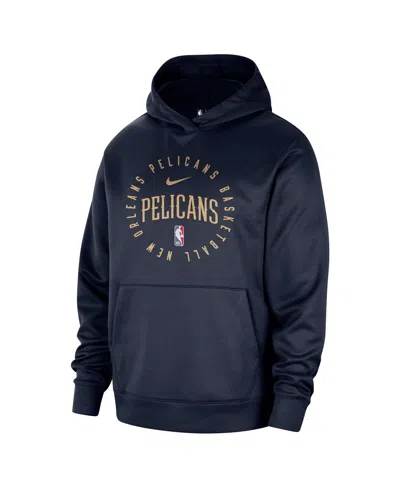 Nike Men's Navy New Orleans Pelicans 2024/25 Spotlight On-court Practice Performance Pullover Hoodie In Blue