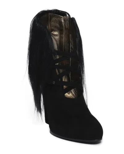 Bottega Veneta Fur Heels In Black