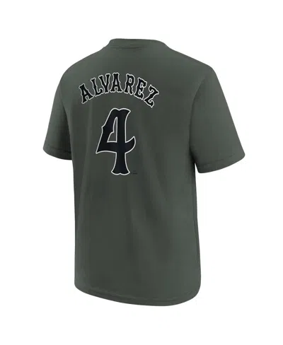 Nike Big Boys And Girls Francisco Alvarez Charcoal New York Mets Fuse City Connect Name Number T-shirt In Gray