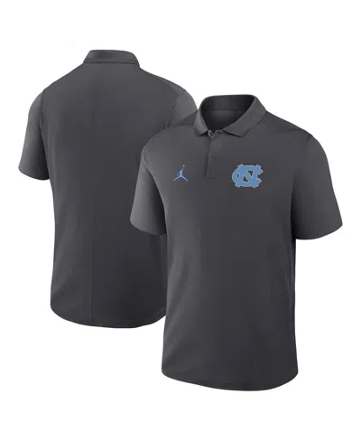 Jordan Men's Anthracite North Carolina Tar Heels Primetime Victory Primary Logo Performance Polo Shirt In Gray