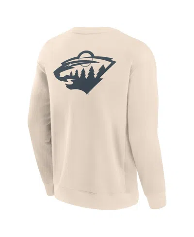 Fanatics Men's Cream Minnesota Wild Elements Future Ground Lettering Pullover Sweatshirt In Neutral