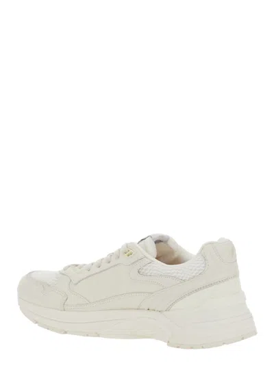 Autry Hyperway White Low Top Sneakers With Logo Patch On Tongue And Side In Tech Fabric Man In Neutral