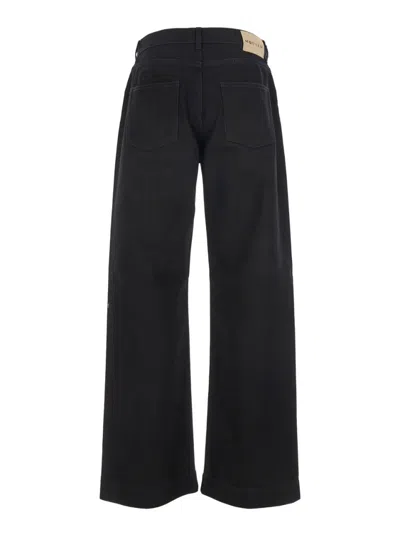 Alexander Mcqueen Black Jeans With Belt Loops And Logo Patch On The Rear In Denim Man