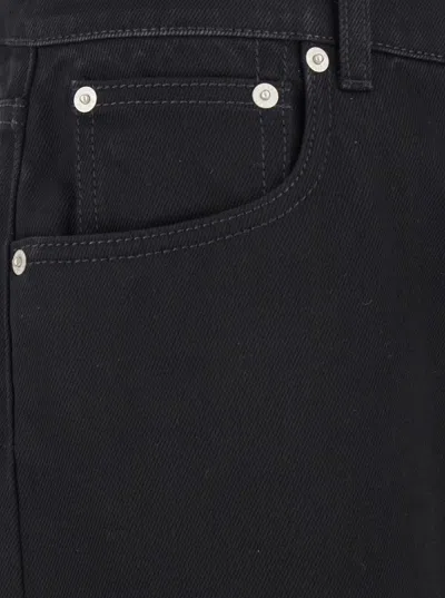 Alexander Mcqueen Black Jeans With Belt Loops And Logo Patch On The Rear In Denim Man