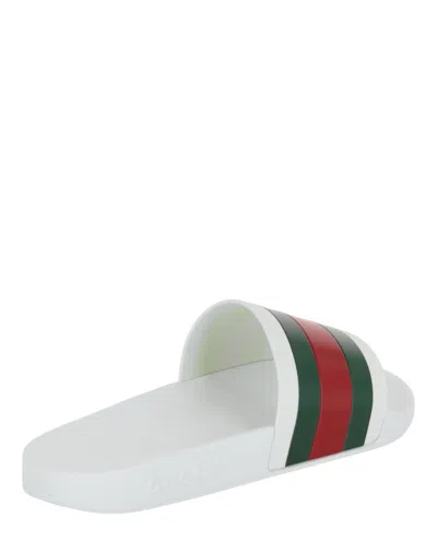 Gucci Pursuit Pool Slides In White