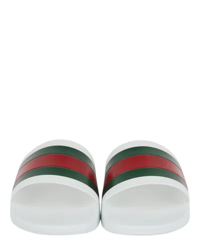 Gucci Pursuit Pool Slides In White