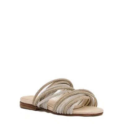 Paola Fiorenza Slipper Silver And Gold Rhinestone Bands