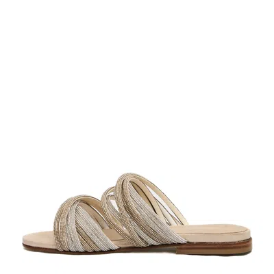 Paola Fiorenza Slipper Silver And Gold Rhinestone Bands