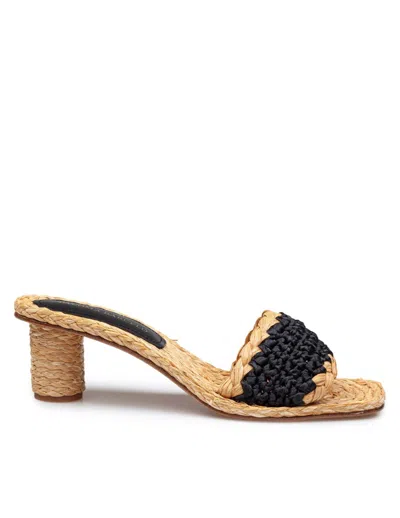 Paloma Barceló Paloma Uliana Raffia Sandal Natural And Black Color In Brown