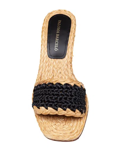 Paloma Barceló Paloma Uliana Raffia Sandal Natural And Black Color In Brown