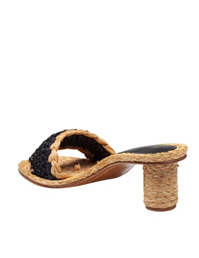 Paloma Barceló Paloma Uliana Raffia Sandal Natural And Black Color In Brown